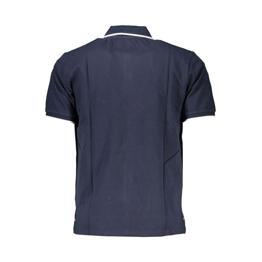 Blue Cotton Men Polo Shirt