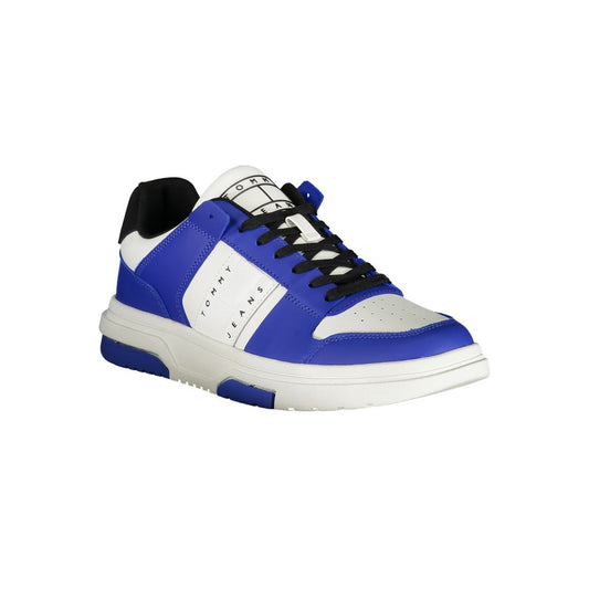 Blue Polyester Athletic Sneakers