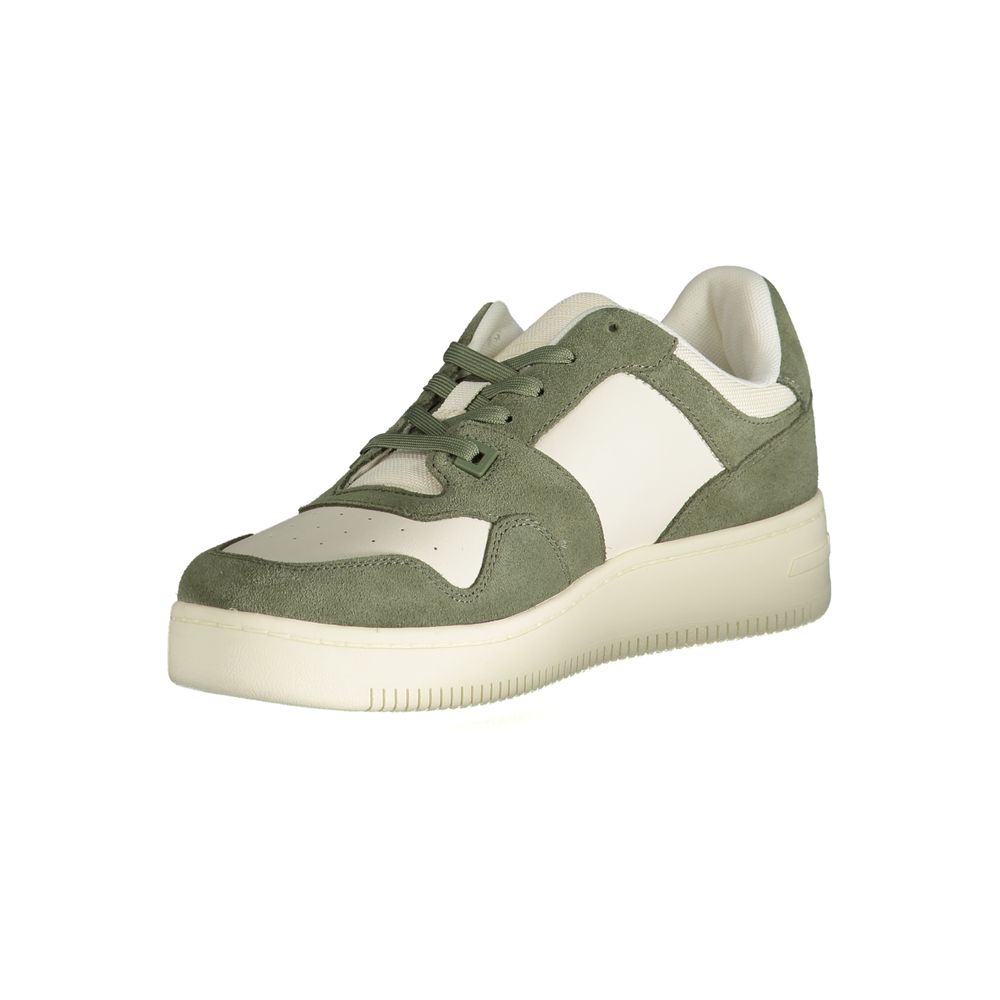 Green Polyester Athletic Sneakers