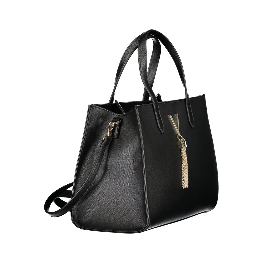 Black Polyurethane Women Handbag