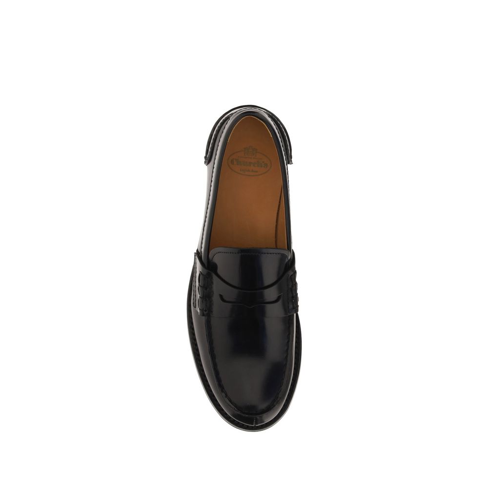 Black Calf Leather Bos Taurus Slip-On Loafers
