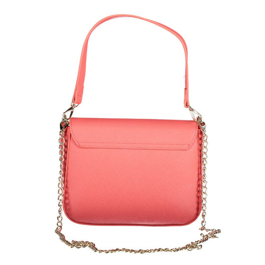 Rosa Poliuretano Womens Bag with Removable Handles and Pockets