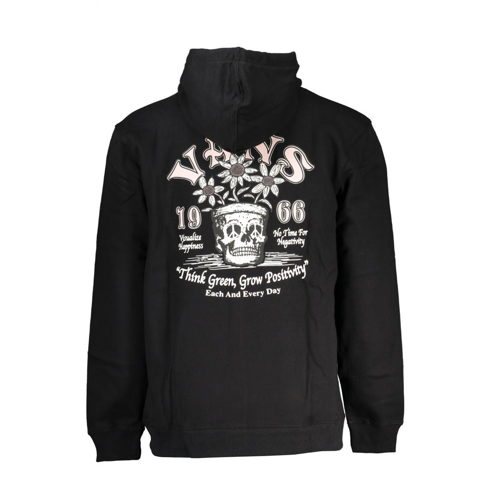 Black Cotton Men's Hooded Sweatshirt