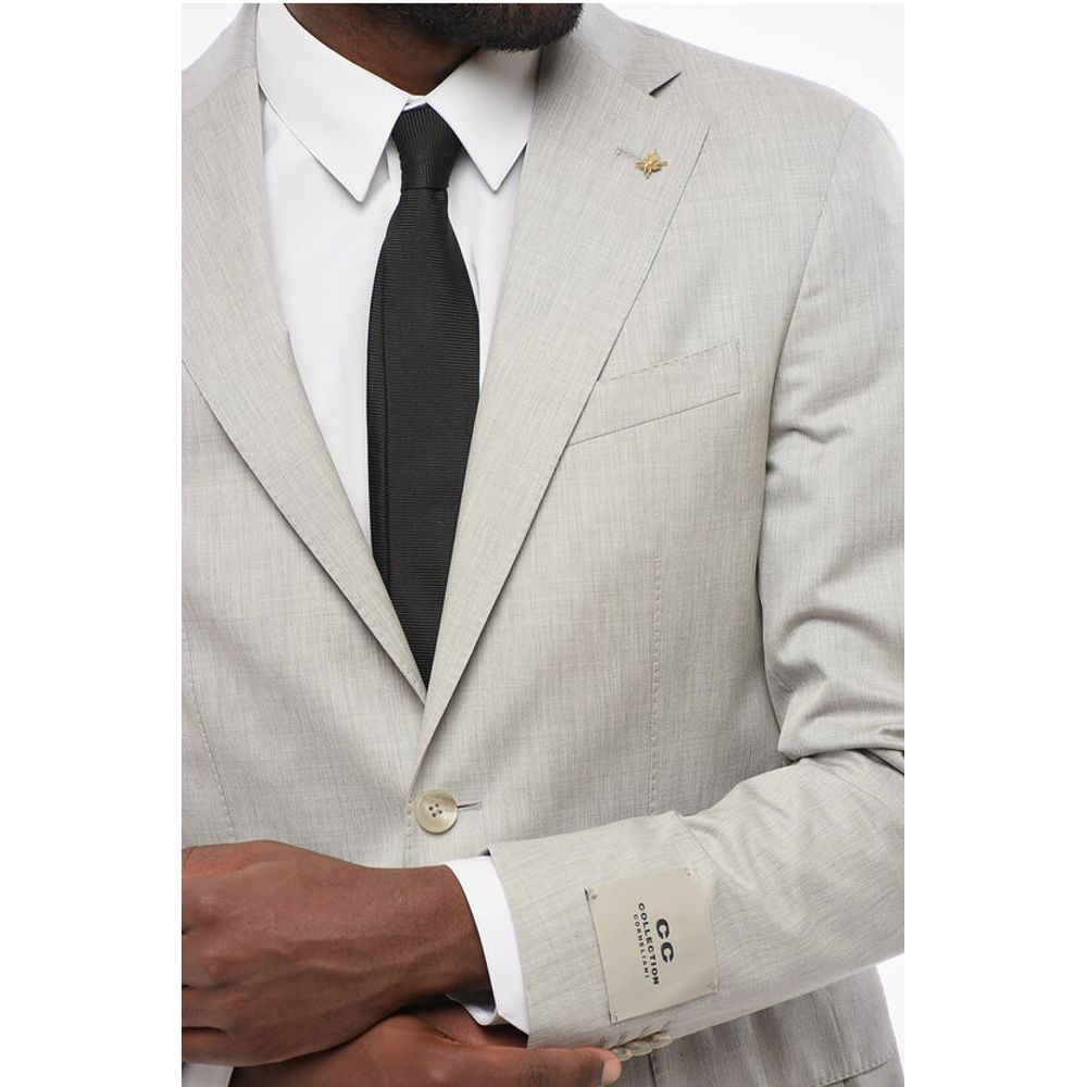 CC COLLECTION Half-lined REFINED Cotton Blend Suit