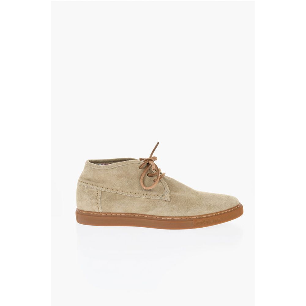 ID Suede Desert Boots with Checked Inner