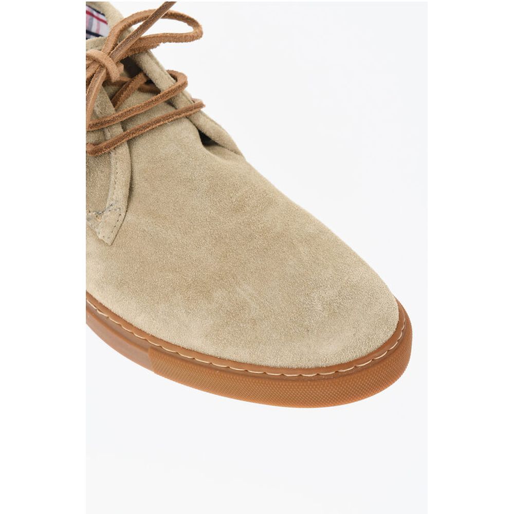 ID Suede Desert Boots with Checked Inner