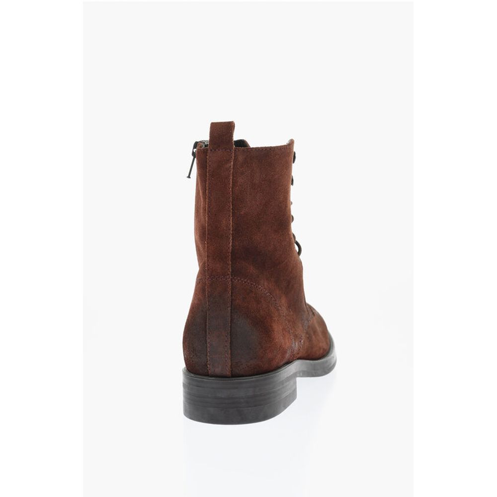 Solid Color Suede Ankle Boots with Side Zip