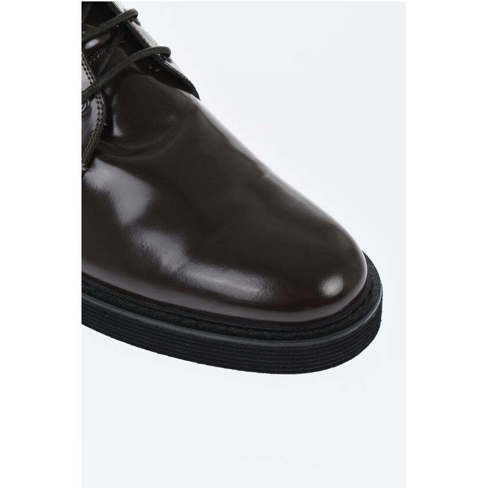 Solid Color Patent Leather Ankle Boots with Vibram Sole