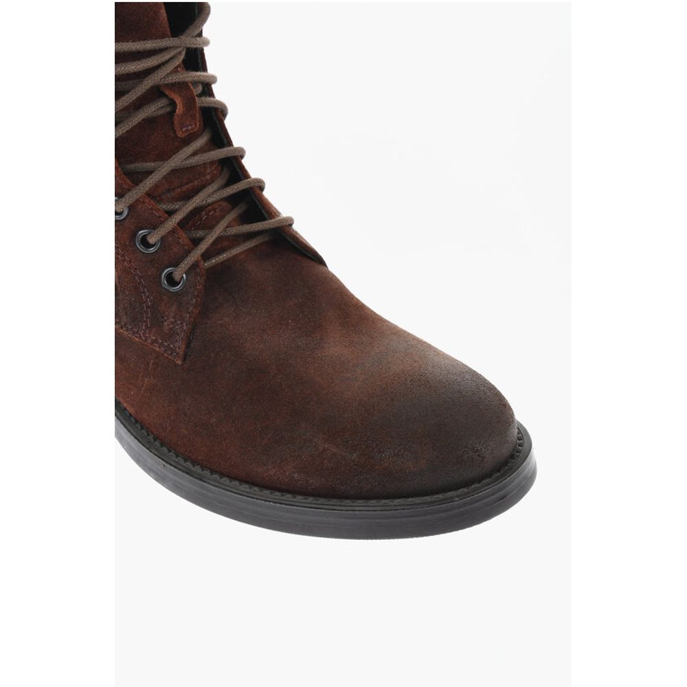 Solid Color Suede Ankle Boots with Side Zip