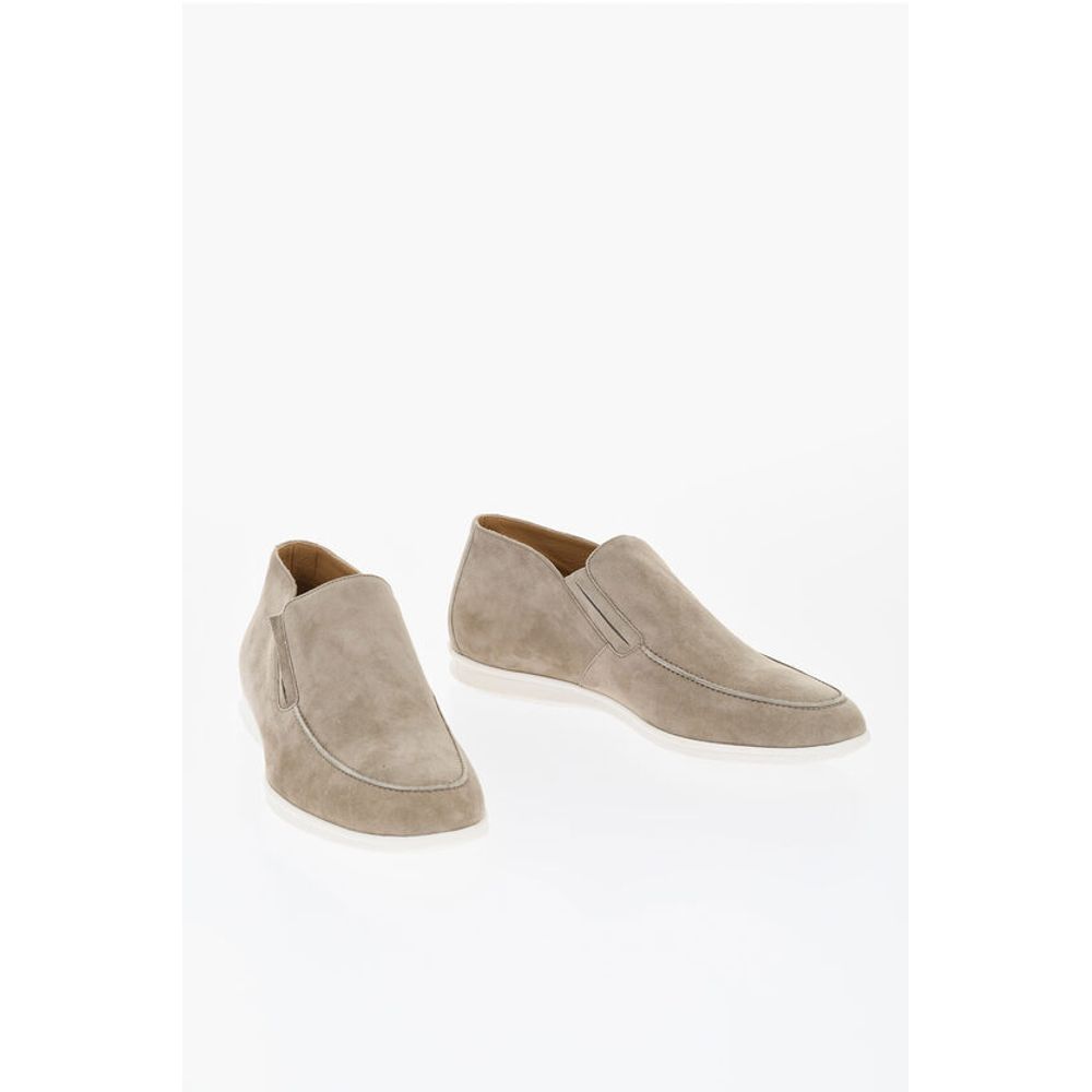 Suede Slip-On Shoes with Contrasting Sole