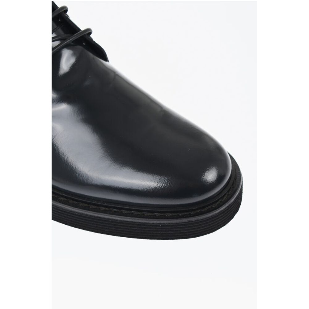Solid Color Patent Leather Ankle Boots with Vibram Sole
