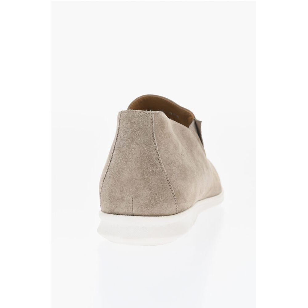 Suede Slip-On Shoes with Contrasting Sole
