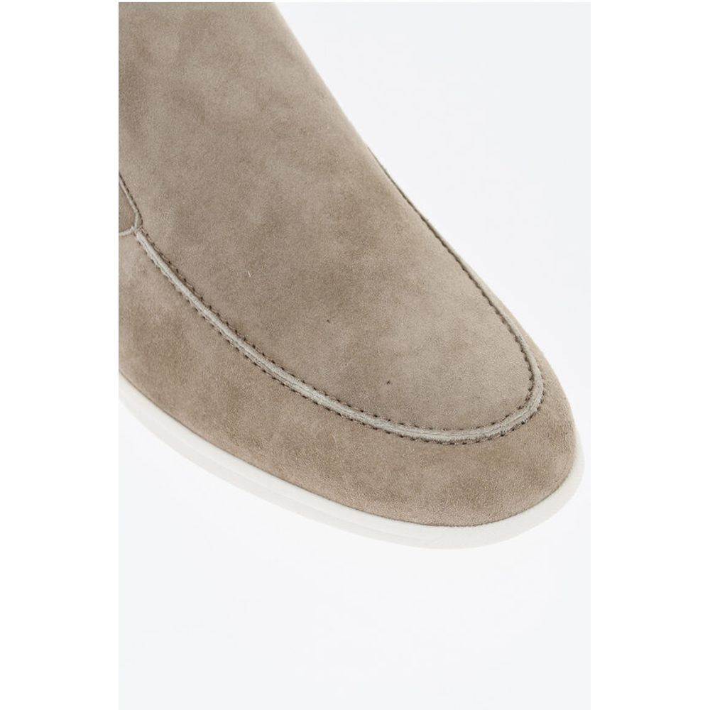 Suede Slip-On Shoes with Contrasting Sole