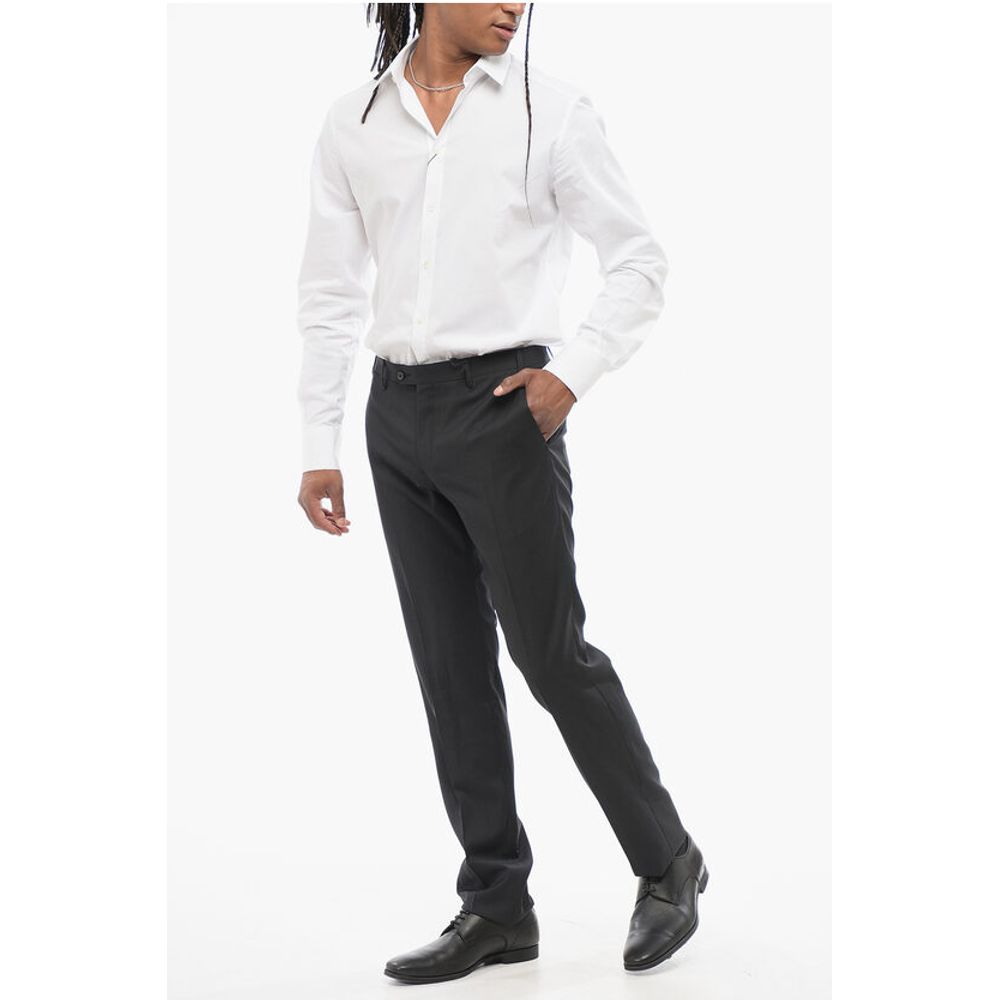 Solid Color Virgin Wool Pants
