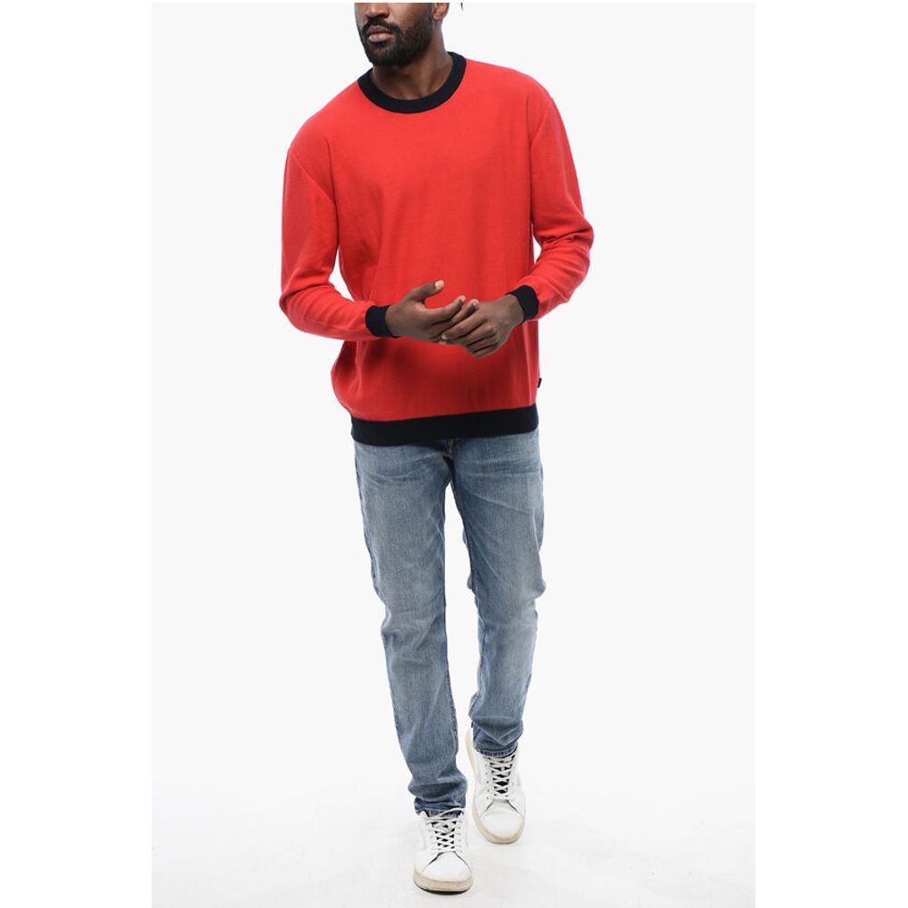 Cotton COLOR BLOCK Crewneck Sweater