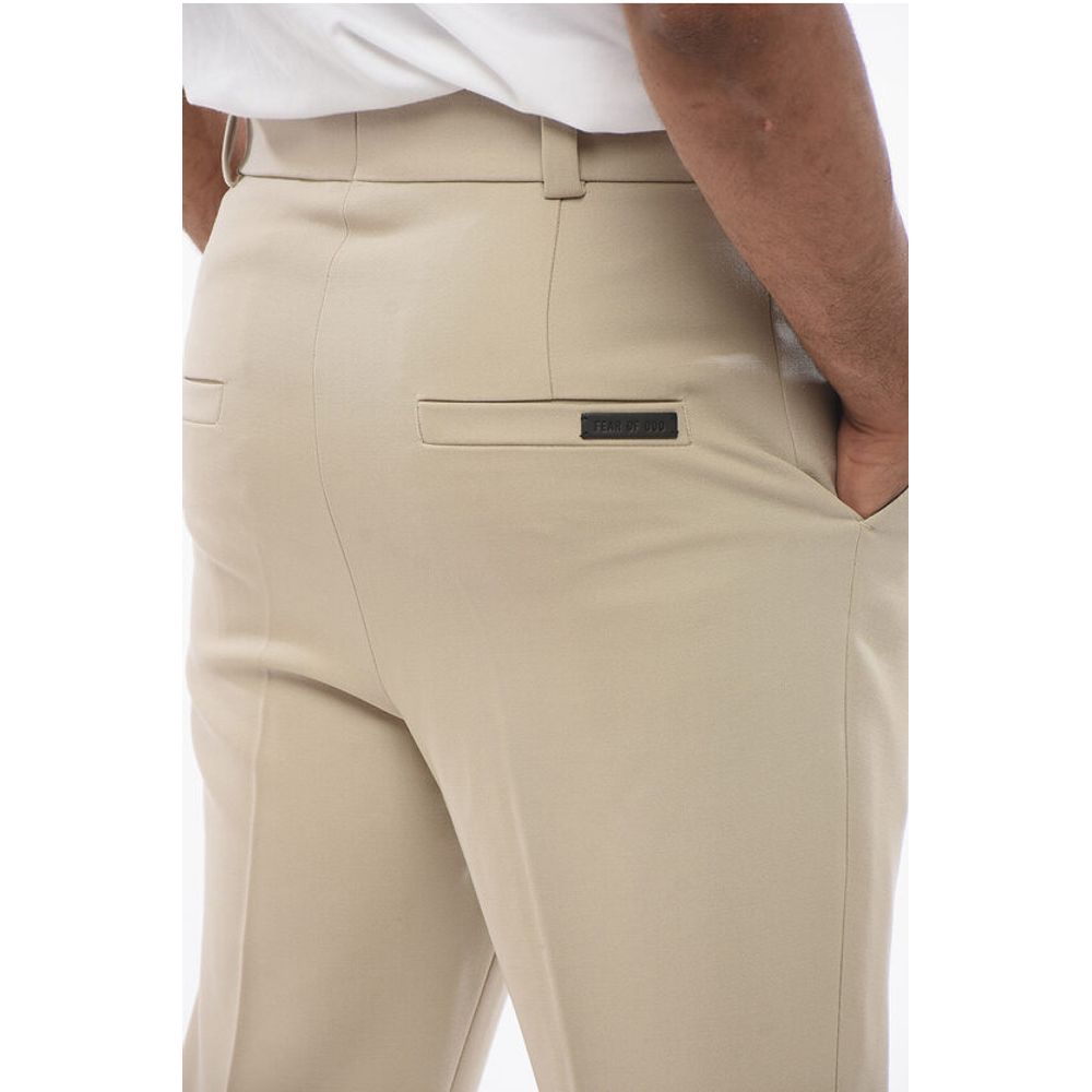 Single-pleated Virgin Wool Pants with Belt Loops