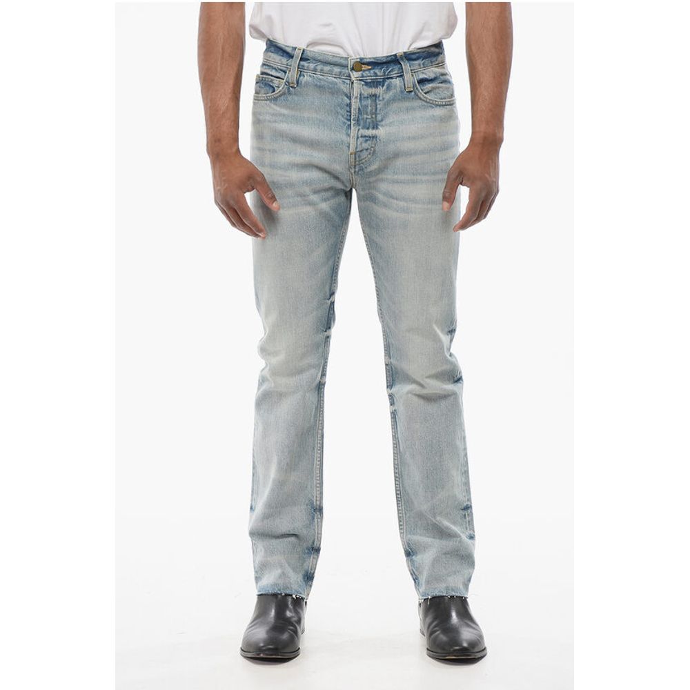 Slim Fit Delavè Denims with Raw-cut Hem 20cm