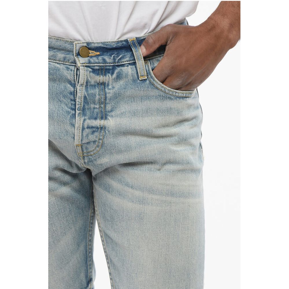 Slim Fit Delavè Denims with Raw-cut Hem 20cm