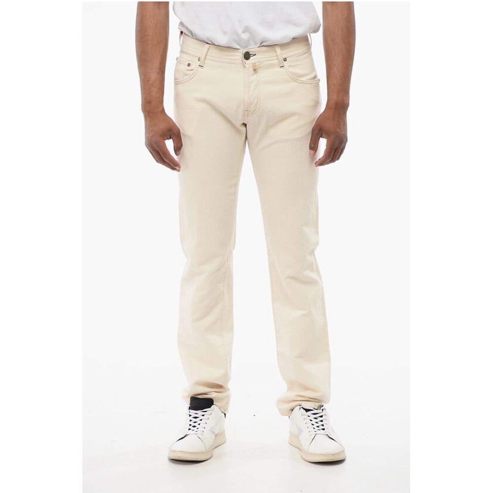 ID Cotton and Linen 5 Pockets SELVEDGE Pants with Visible St