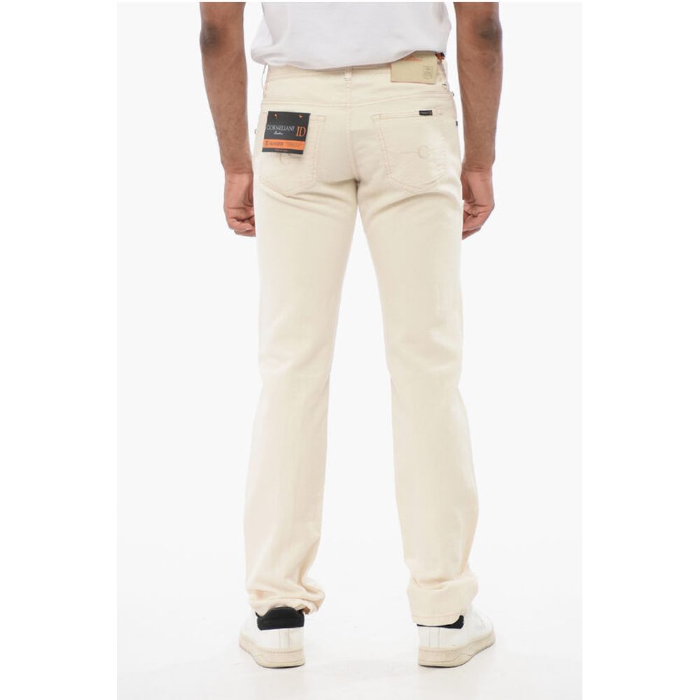 ID Cotton and Linen 5 Pockets SELVEDGE Pants with Visible St