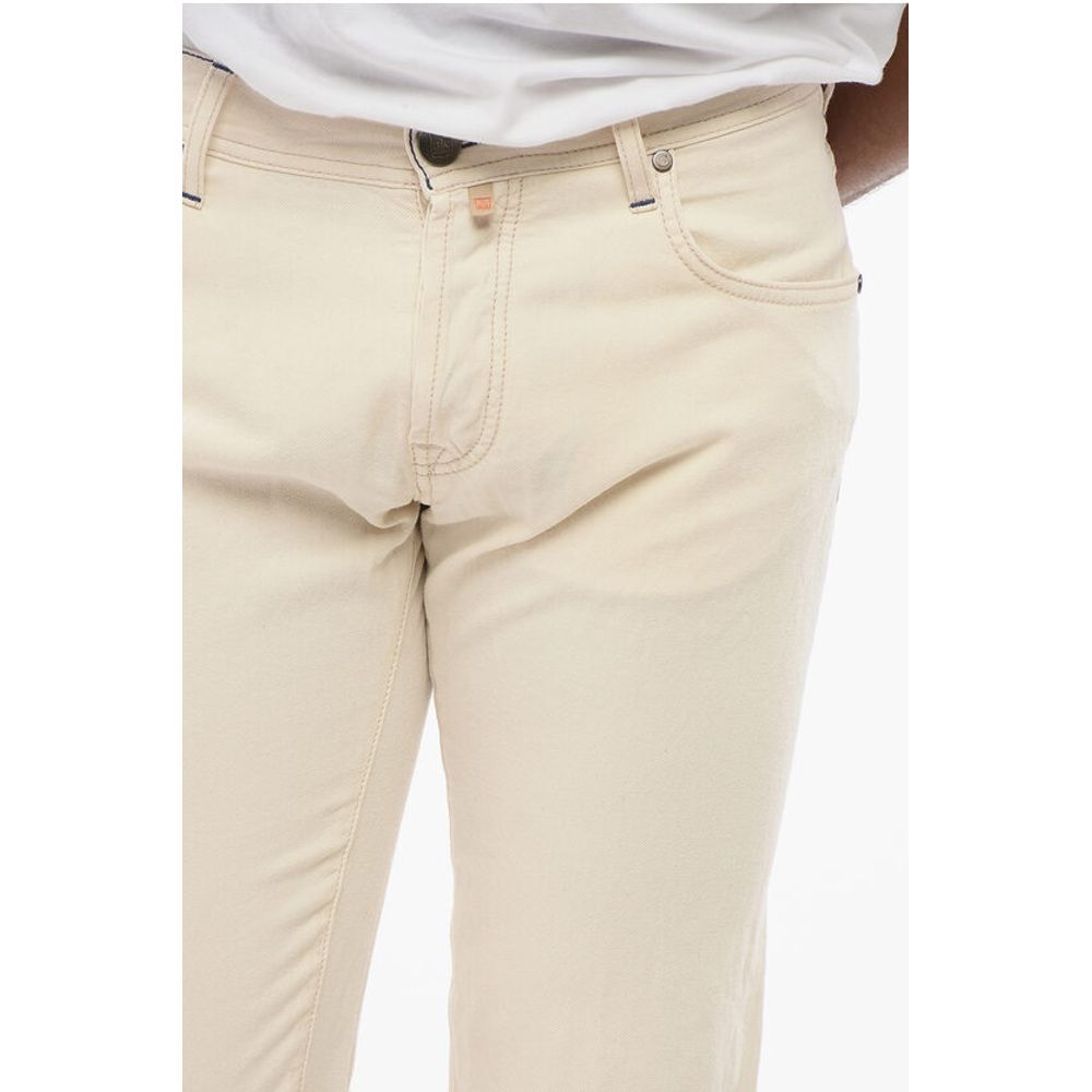 ID Cotton and Linen 5 Pockets SELVEDGE Pants with Visible St