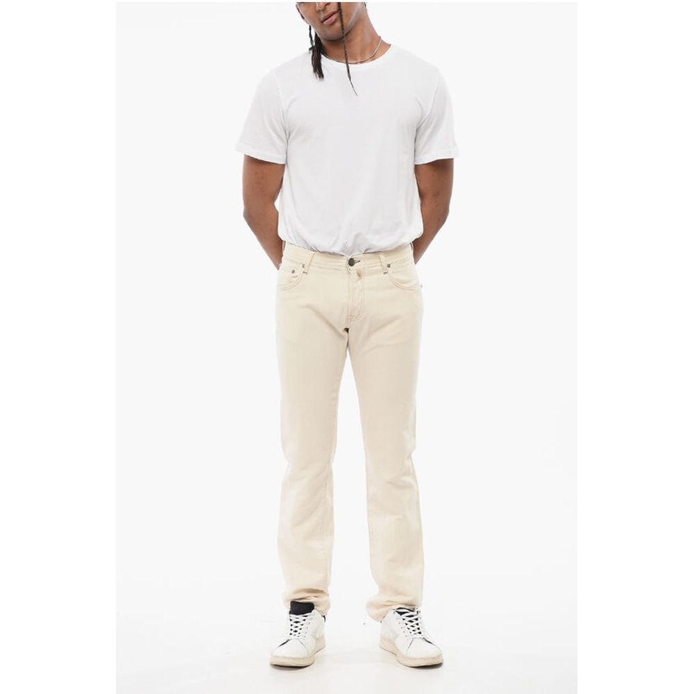 ID Cotton and Linen 5 Pockets SELVEDGE Pants with Visible St