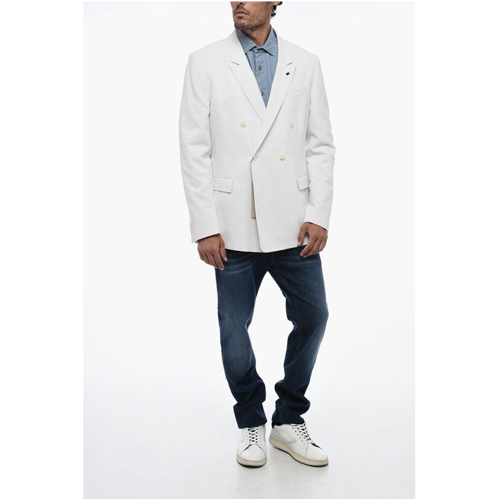 CC COLLECTION Double Breasted Blazer with Peak Lapel
