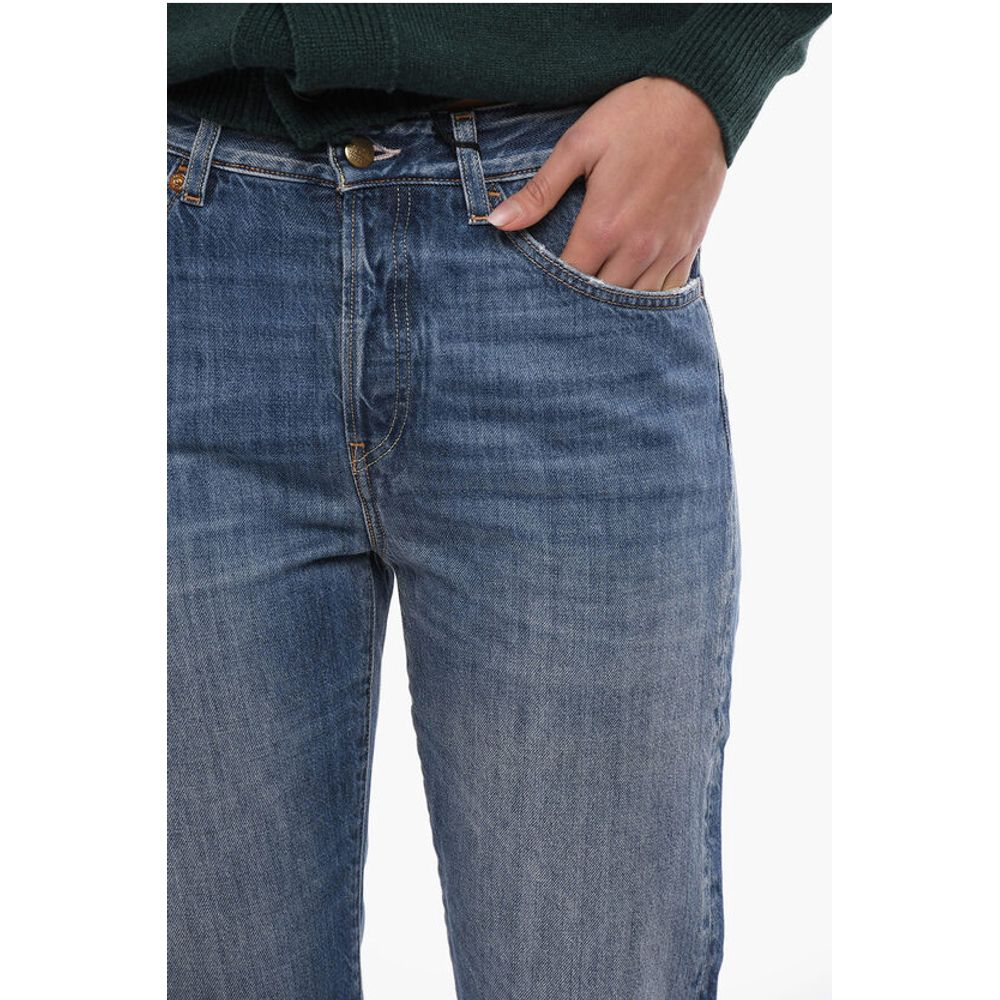 Logoed Buttons Loose Fit Jeans 16cm