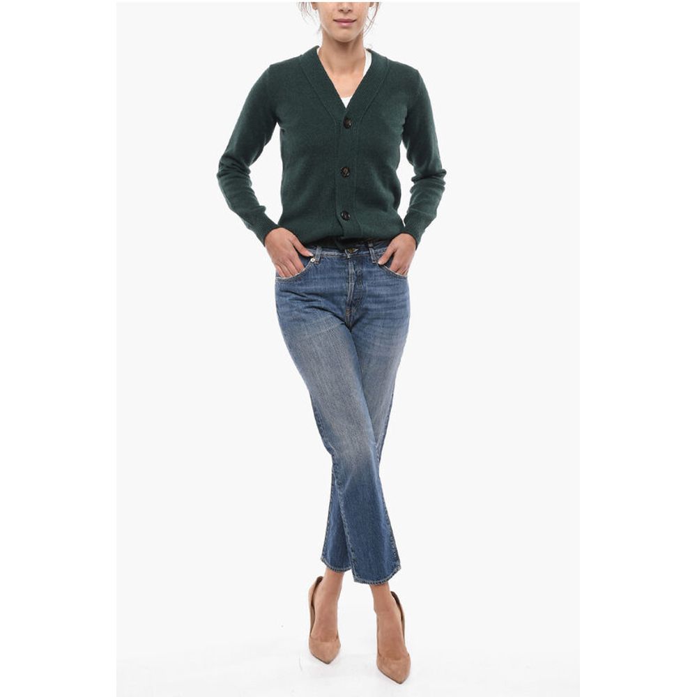 Logoed Buttons Loose Fit Jeans 16cm