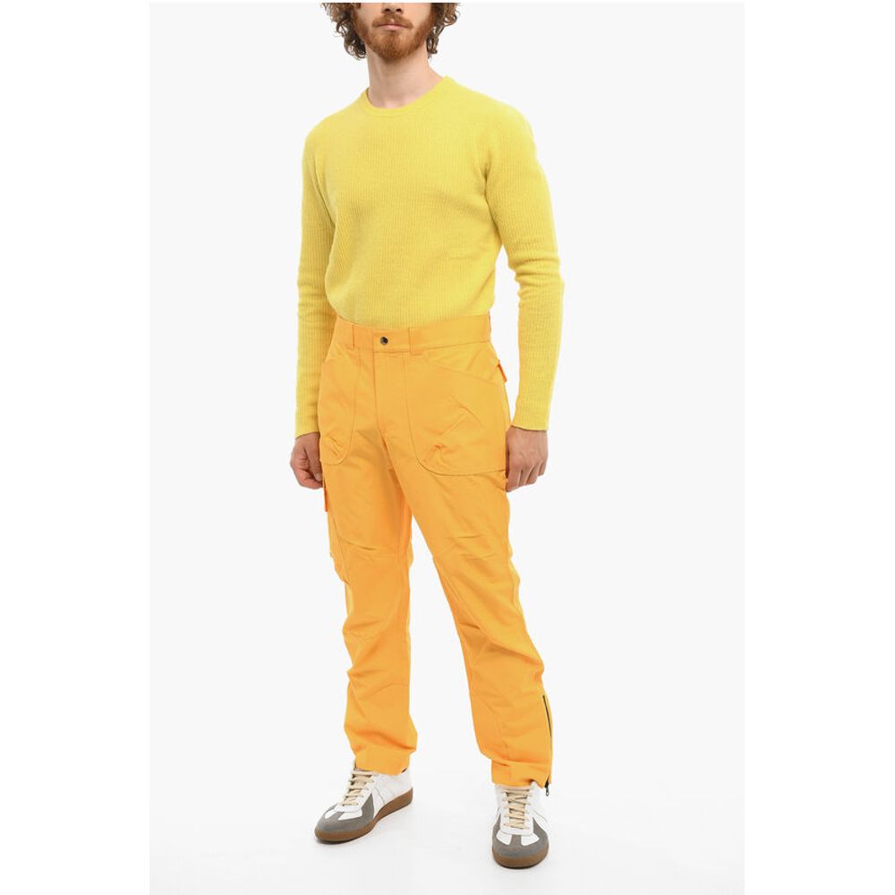 Cotton and Nylon Regular Waist Cargo Pants