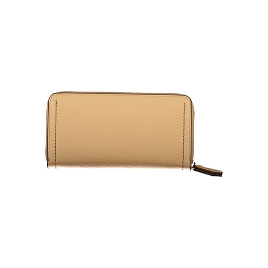 Beige Polyurethane Women Wallet