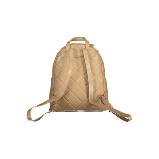 Beige Polyurethane Women Backpack