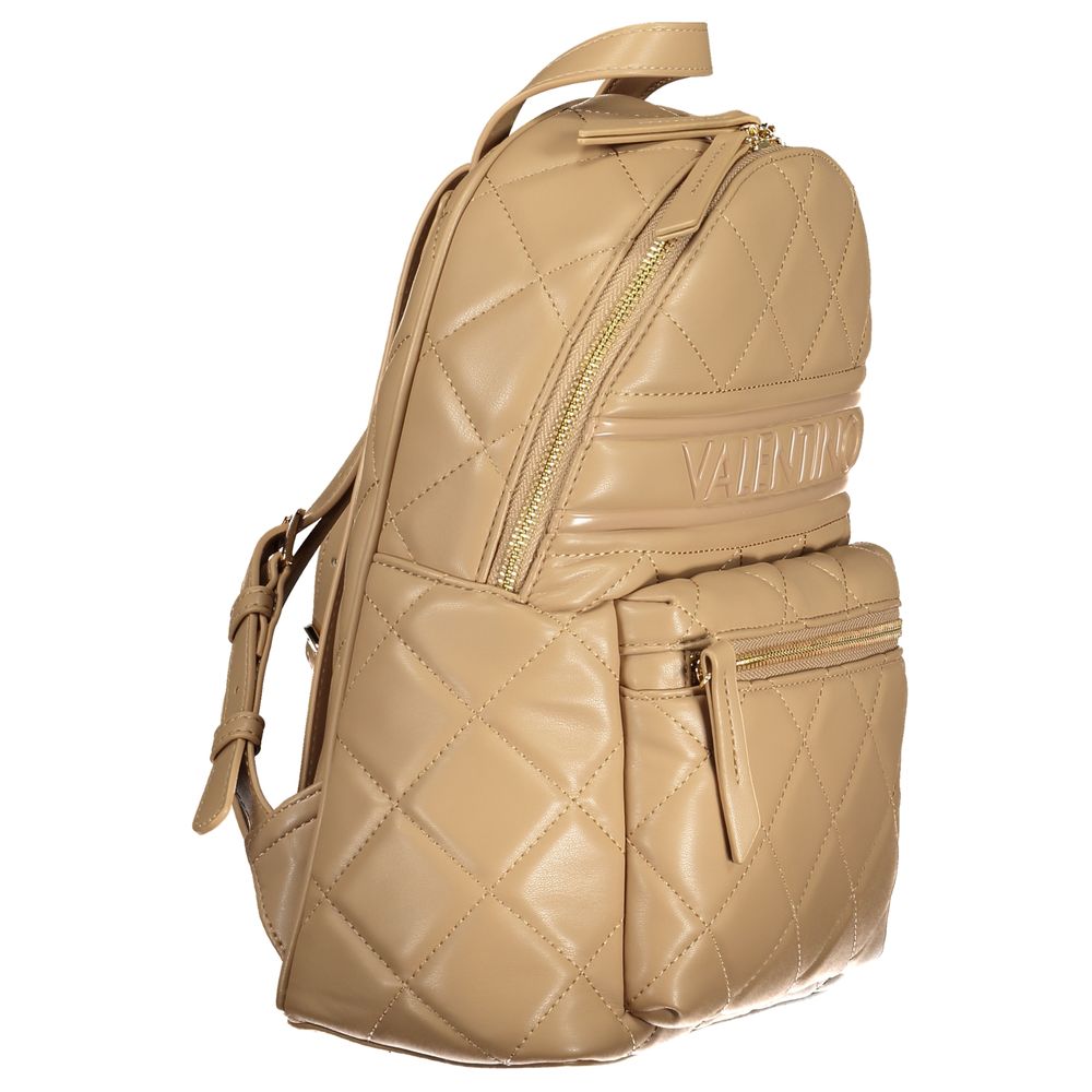 Beige Polyurethane Women Backpack