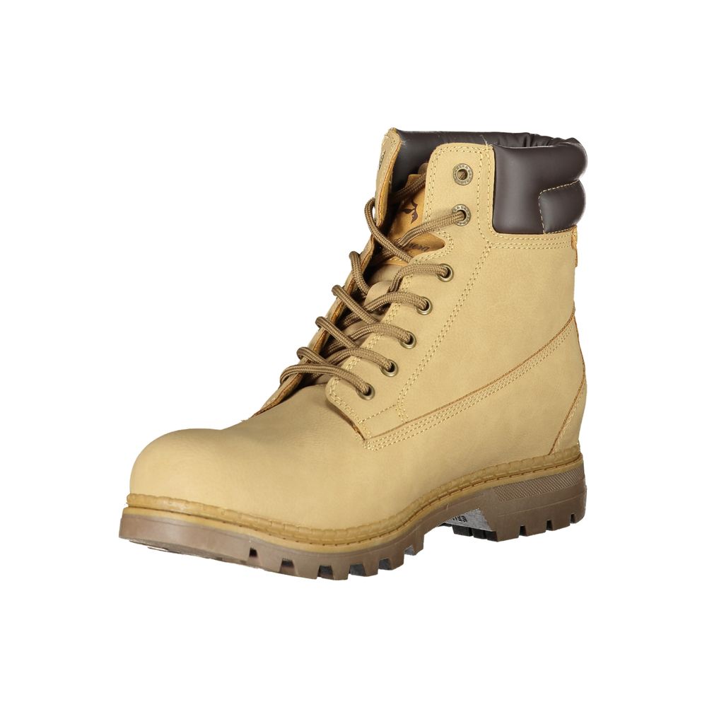 Beige Polyester Men's Ankle Boot
