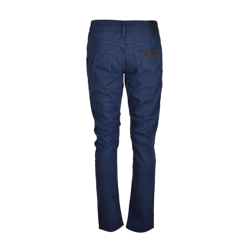 Blue Cotton Slim Fit Jean