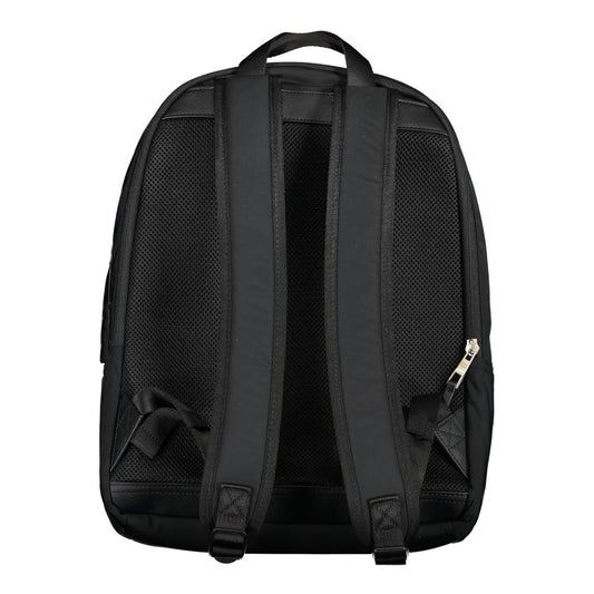 Black Polyester Men Backpack