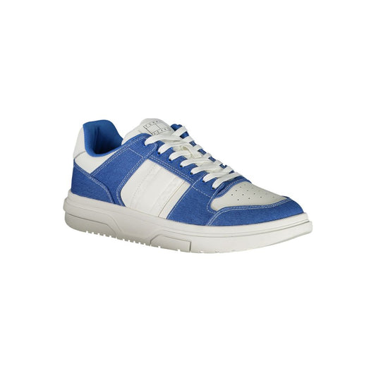 White Polyester Athletic Sneakers