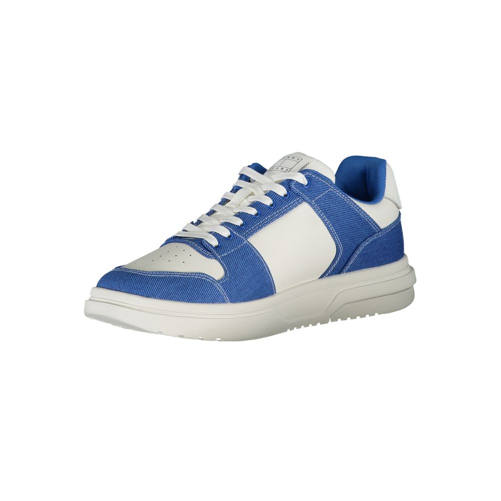 White Polyester Athletic Sneakers