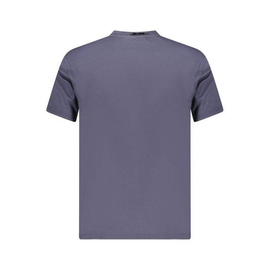 Blue Cotton Men T-Shirt