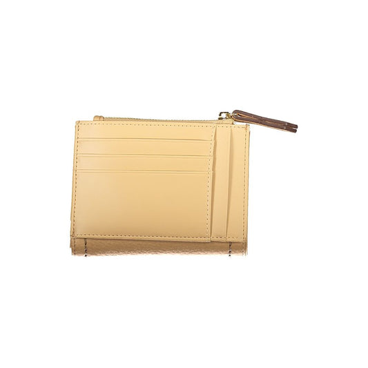 Beige Polyurethane Women Wallet
