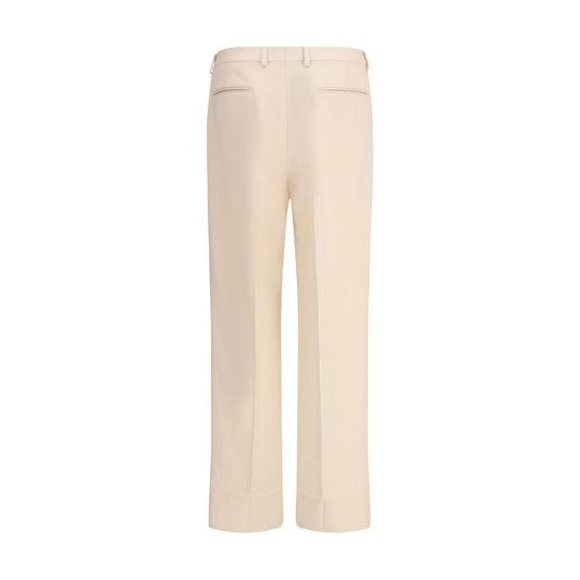 Beige Fleece Wool Dress Pants