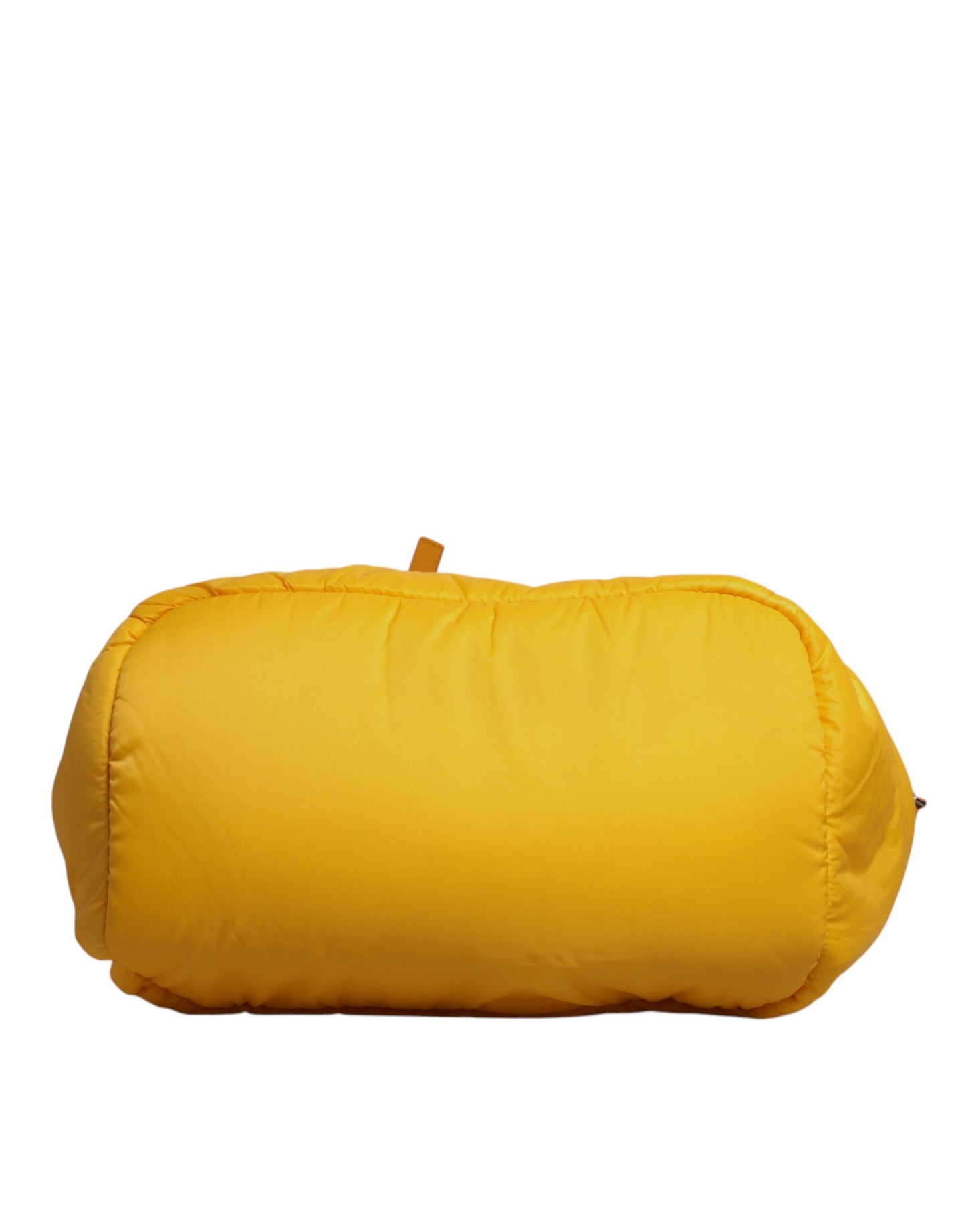 Yellow Orange Nylon Logo Plaque Hand Shoulder Tote Bag