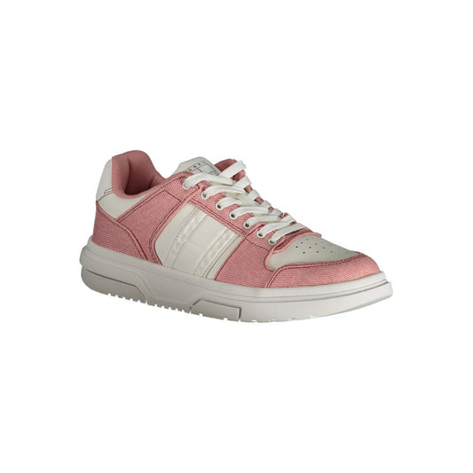 Pink Polyester Athletic Sneakers