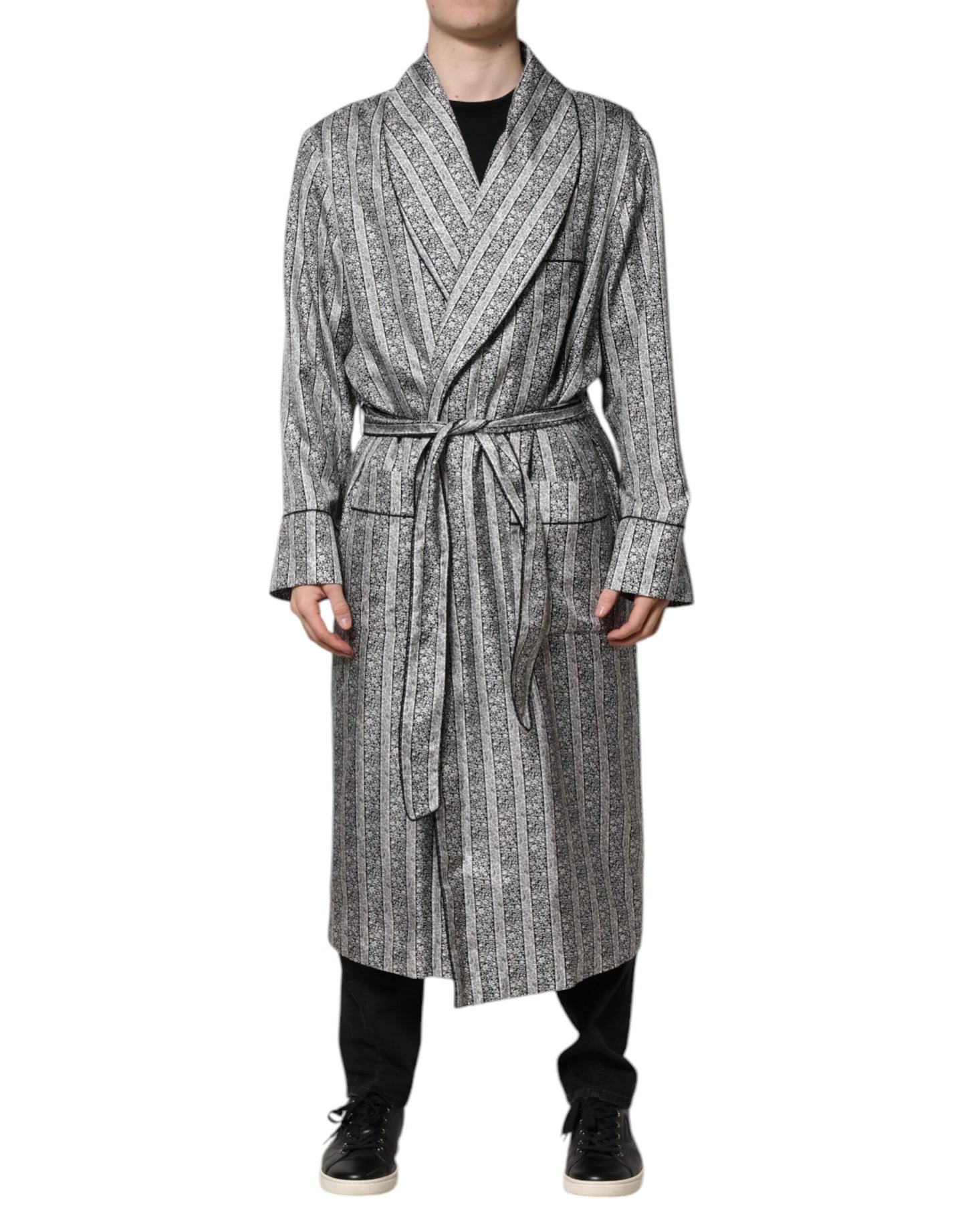 Multicolor Floral Robe Coat Wrap Jacket