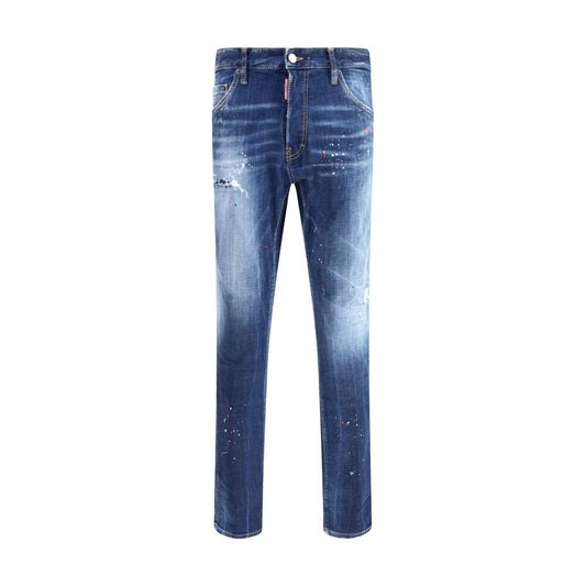 Blue Cotton Slim Fit Jeans