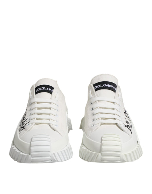White Cotton NS1 Low Top Sneakers Shoes