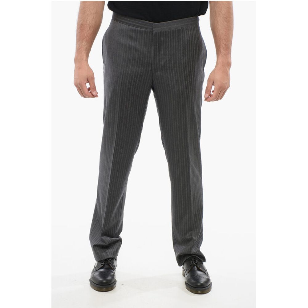 Cool Wool Pants with Striped Motif
