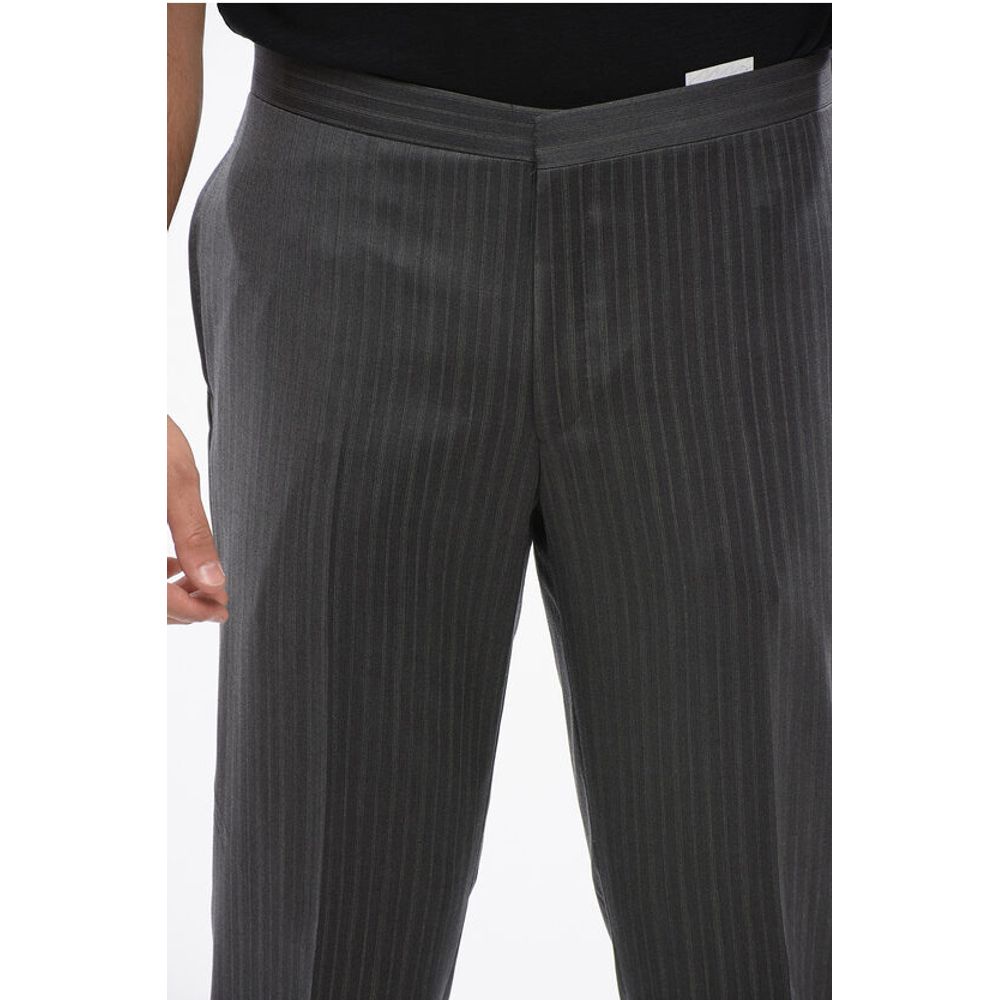 Cool Wool Pants with Striped Motif