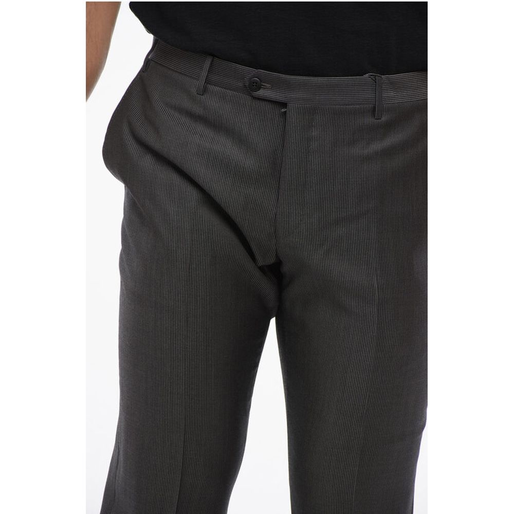 Cool Wool Pants with Striped Motif