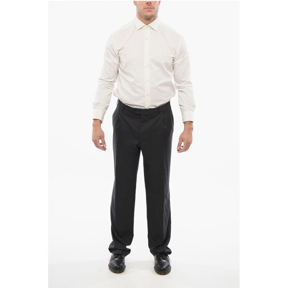 Virgin Wool MANTUA Pants with Concealed Closure